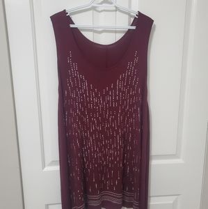 Burgundy high-low hem tank top